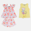 PPN Mermaid & Unicorn Print 3 Piece Set With Yellow Top 3977