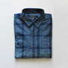 Two Tone Check White and Navy Blue Slim Fit Casual Shirt 8884