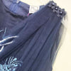 JBW Shoulder Style Aplic Sequin Flowers Navy Blue Fancy Frock 11025