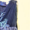JBW Shoulder Style Aplic Sequin Flowers Navy Blue Fancy Frock 11025