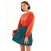 L&S Orange & Blue Boxes Green Skirt 11046