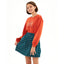 L&S Orange & Blue Boxes Green Skirt 11046