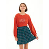 L&S Orange & Blue Boxes Green Skirt 11046