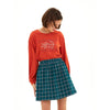 L&S Orange & Blue Boxes Green Skirt 11046