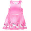 PLM Sleeveless Rainbow Unicorn Pink & White Stripes Frock