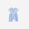 SB Life An Adventure Embroided Check Blue Suiting Romper 11204