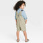 OSHKSH Cargo Pockets Contrast Shoulder Beige Cotton Dungaree 11126