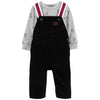 CRT Dashingly Handsome Contrast Shoulder Black Cotray Dungaree 11137