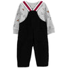 CRT Dashingly Handsome Contrast Shoulder Black Cotray Dungaree 11137