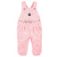 OSHKSH Pink & White Thin Stripes Terry Dungaree 11136