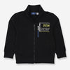 CHO Win Now Print Mock Neck Black Terry Zipper 10187
