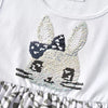 VKT Sequence Bunny Leopard White Frock 8721