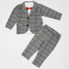 MM Dark Grey With White 4 Piece Suit Set 10309