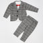 MM Dark Grey With White 4 Piece Suit Set 10309