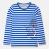 RKTS Awesome Dragon Print Royal Blue Strips White Full Sleeves T Shirt 10358