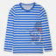 RKTS Awesome Dragon Print Royal Blue Strips White Full Sleeves T Shirt 10358