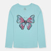 GRG Butterfly Print Light Blue Full Sleeves T Shirt 10369