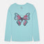 GRG Butterfly Print Light Blue Full Sleeves T Shirt 10369