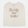 GRG Glitter Rose Full Sleeves White T shirt 10367