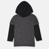 NDC Cool Dude Contrast Hood Full Sleeves Grey T Shirt 10381