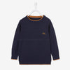 VBR Cycle Logo Contrast Edges Navy Blue Sweater 7692