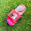 Frozen Shocking Pink Glitter Stones Top Slippers 2210