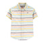 CRT Glasses Logo Soft Multi Pastel Stripe Half Sleeve Casual Shirt 3907