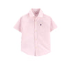 CRT Ship Logo Oxford Cotton Baby Pink Half Sleeves Casual Shirt 3849