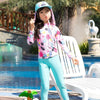 ISD Leaf Pattern Swimsuit With Diving Cap Set 9725