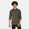 ZR Olive Green Plain Casual Shirt 8892