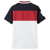 GRD Color Block Patch White Cotton Pique Polo 7390