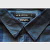Two Tone Check White and Navy Blue Slim Fit Casual Shirt 8884