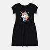 B.X Glitter Unicorn Black Pocket Frock 7539