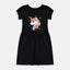 B.X Glitter Unicorn Black Pocket Frock 7539