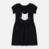 B.X Cat Face Black Pocket Frock 7533