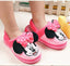 Aplic Shocking Pink Bow Minnie Mice Elastic Grip Warm Pink Winter Slippers 8304