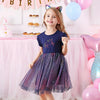 VKT Rainbow Unicorn Navy Frock 6048