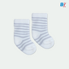 In Extenso Blue White & Grey Stripes 2 Pairs Baby Socks 10283