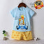You Ku Blue Cute Giraffe 2 Piece Set