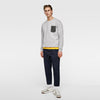 ZR Man Grey Sweatshirt With Matching Pocket