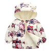 LD All Over Brown Bear Full Sleeves Off White Puffer Jacket 8341