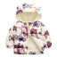 LD All Over Brown Bear Full Sleeves Off White Puffer Jacket 8341