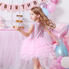 VKT Crown Princess Pink Stripes Net Fancy Frock 8728