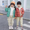 Duyi Bear Print Fleece Inner Brick Corel Puffer Jacket 7638