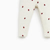 ZR Kids Ribbed Ladybug Pocket Leggings White