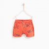 ZR Sharks Printed Rust Bermuda Shorts