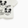 ZR Hey Panda Face White T Shirt 9767