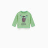 ZR Morning Cat Face Green Full Sleeves T Shirt