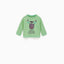 ZR Morning Cat Face Green Full Sleeves T Shirt