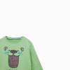 ZR Morning Cat Face Green Full Sleeves T Shirt